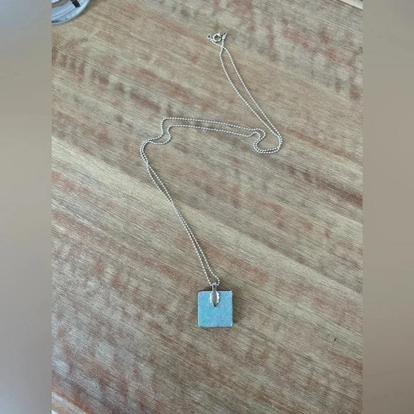 glass tile and Japanese chiyogami pendant necklace - Picture 7 of 7